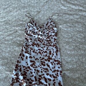 Stylish White and Brown Women's Dress